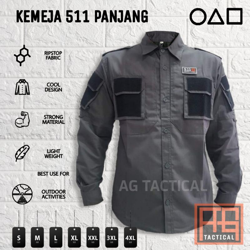 Kemeja tactical 511 tangan panjang