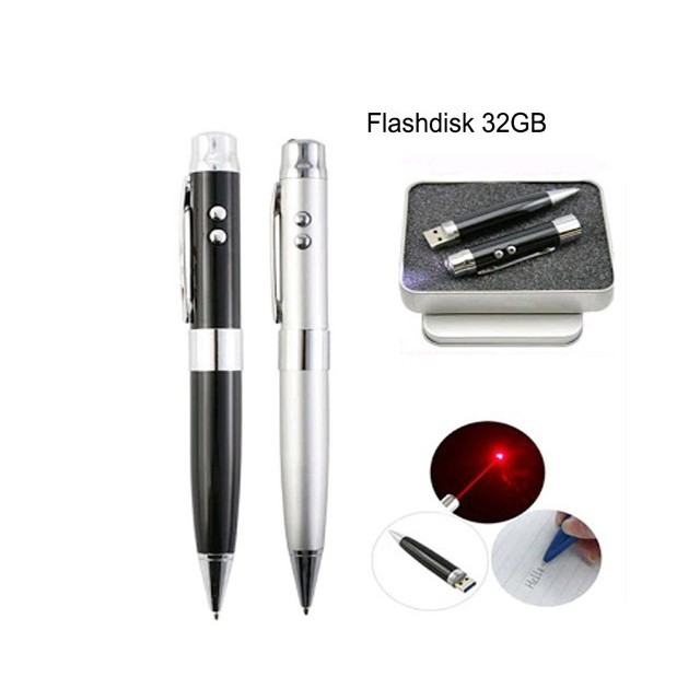 FLASHDISK PEN 32GB 3 IN 1 FLASHDISK + LASER + PULPEN