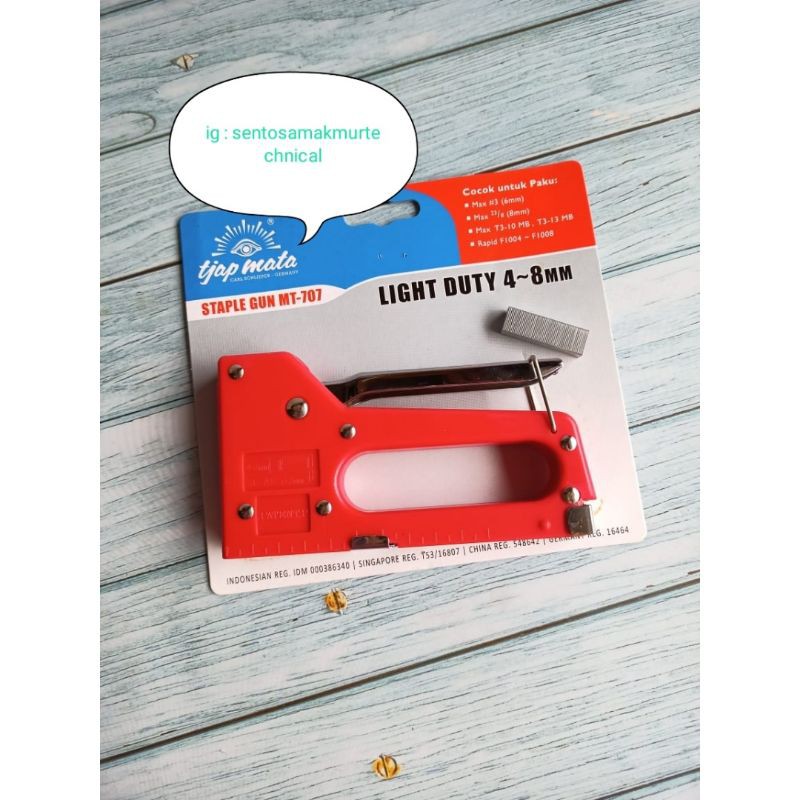 TJAP MATA MT 707 Stapler Staples Gun Tacker Tembak Manual Light Duty