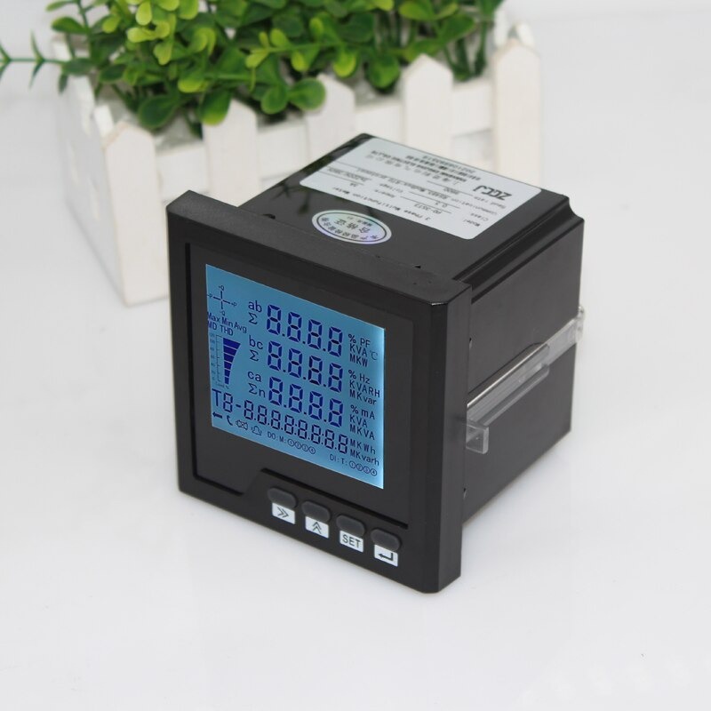 3 Phase Panel Meter Electric Current Voltage Amp Freq Power Energy Meter kWh RS485 Multifunction