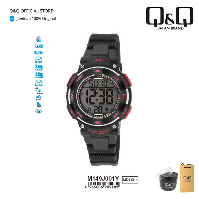 Q&Q QnQ QQ Original Jam Tangan Casual Fashion Digital Karet - M149 M149J Water Resist