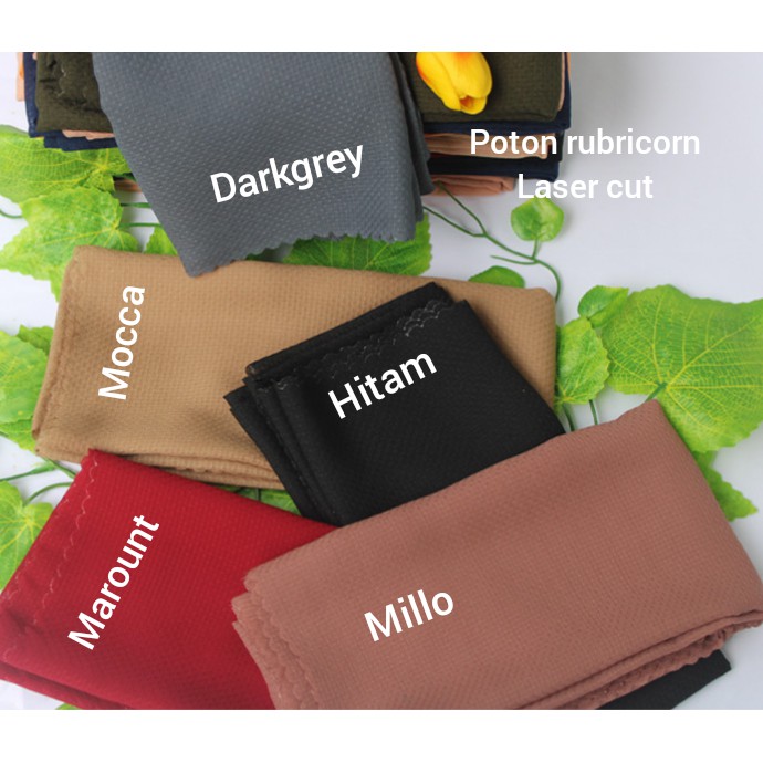 HIJAB SEGI EMPAT POTTON RUBICORN LASERCUT