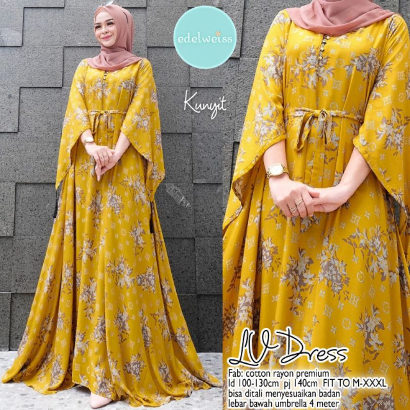 Gamis Dewasa LV Dress fab.Cotton Rayon premium