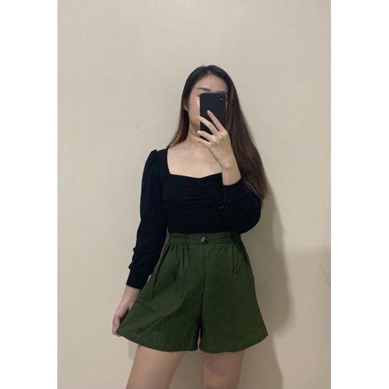 JOSHIN Celana Pendek Wanita Dewasa Kancing - Loose Short Pants