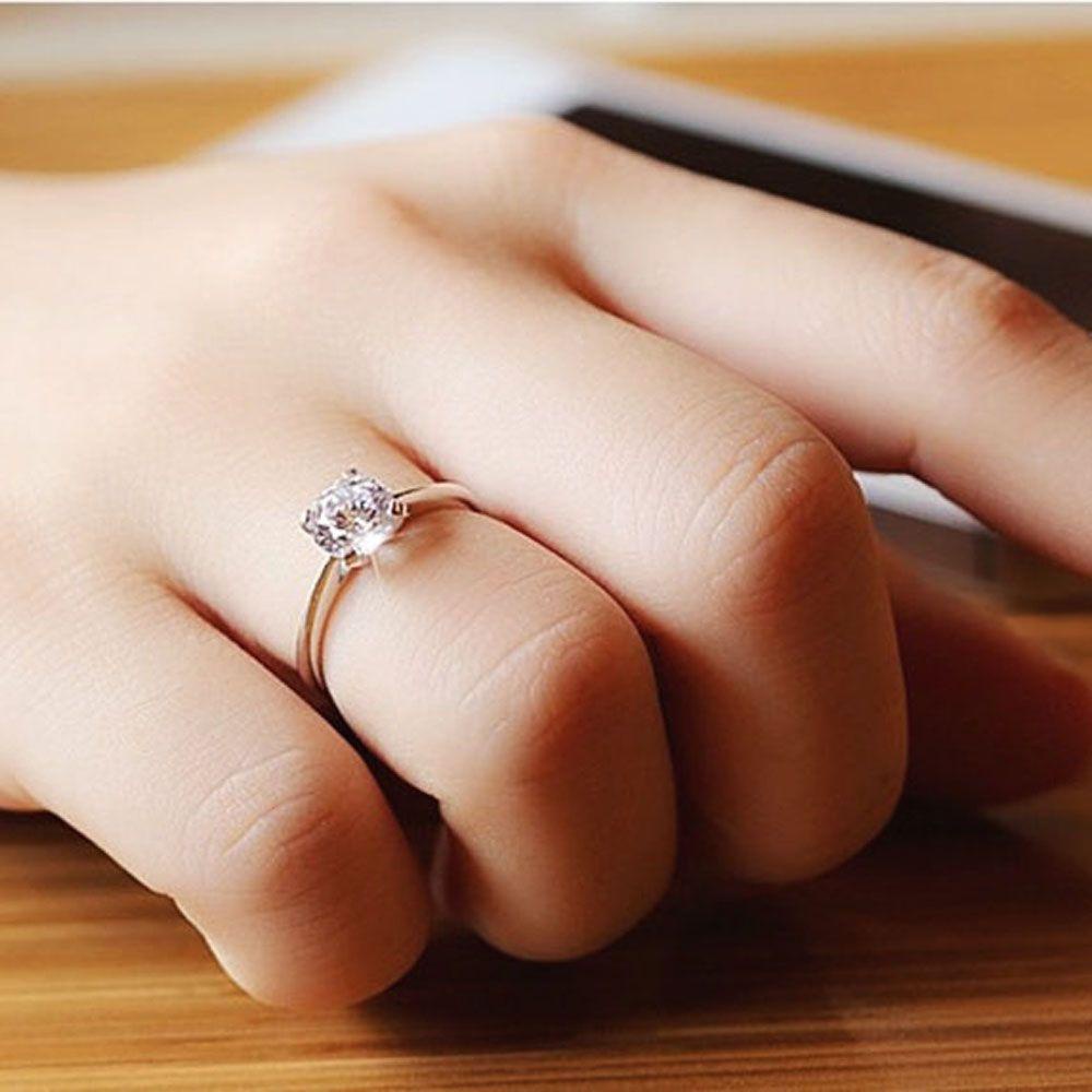 Set Cincin Jari Model Terbuka Adjustable Lapis Silver Untuk Pasangan