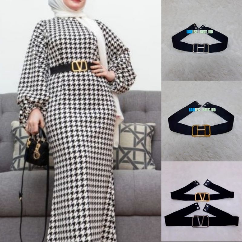 BELT V KARET MELAR STRETCH FASHION / IKAT PINGGANG FASHION WANITA