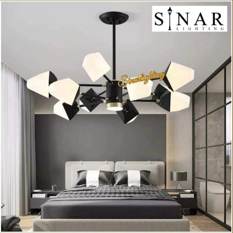 Lampu gantung minimalis linear 8128/5+5+1