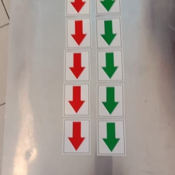 

SIGN STICKER K3 RAMBU SAFETY PANAH MERAH DAN HIJAU PER 1 AN 7X6.5CM