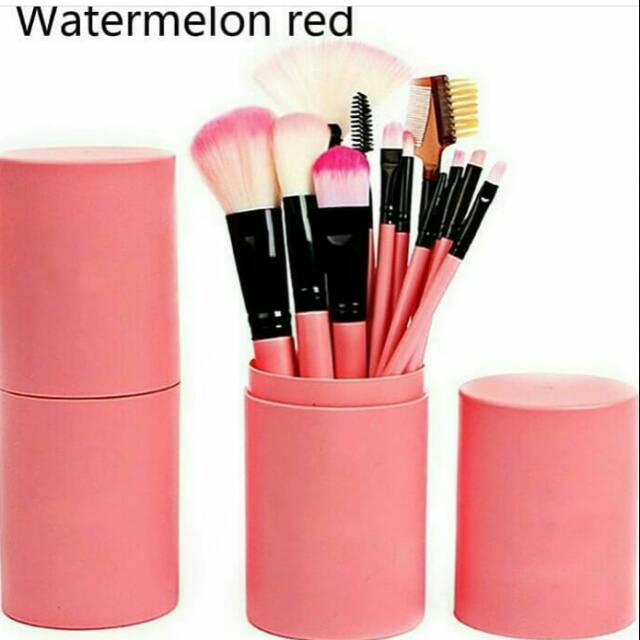 Kuas make up set brush tabung  kuas tabung isi 12