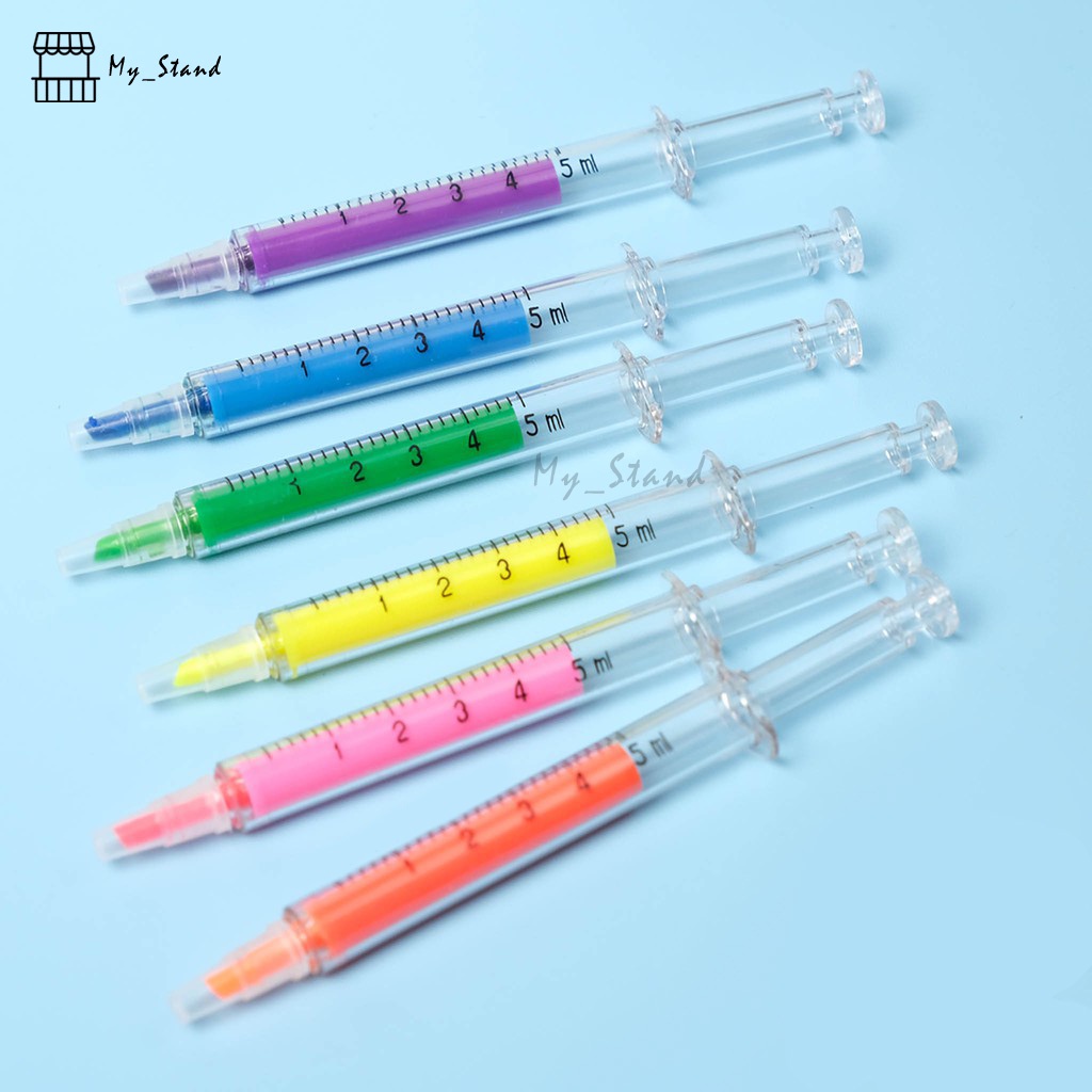 

Highlighter Stabilo Suntikan Textliner Pen Pena Penanda Jarum Suntik Warna