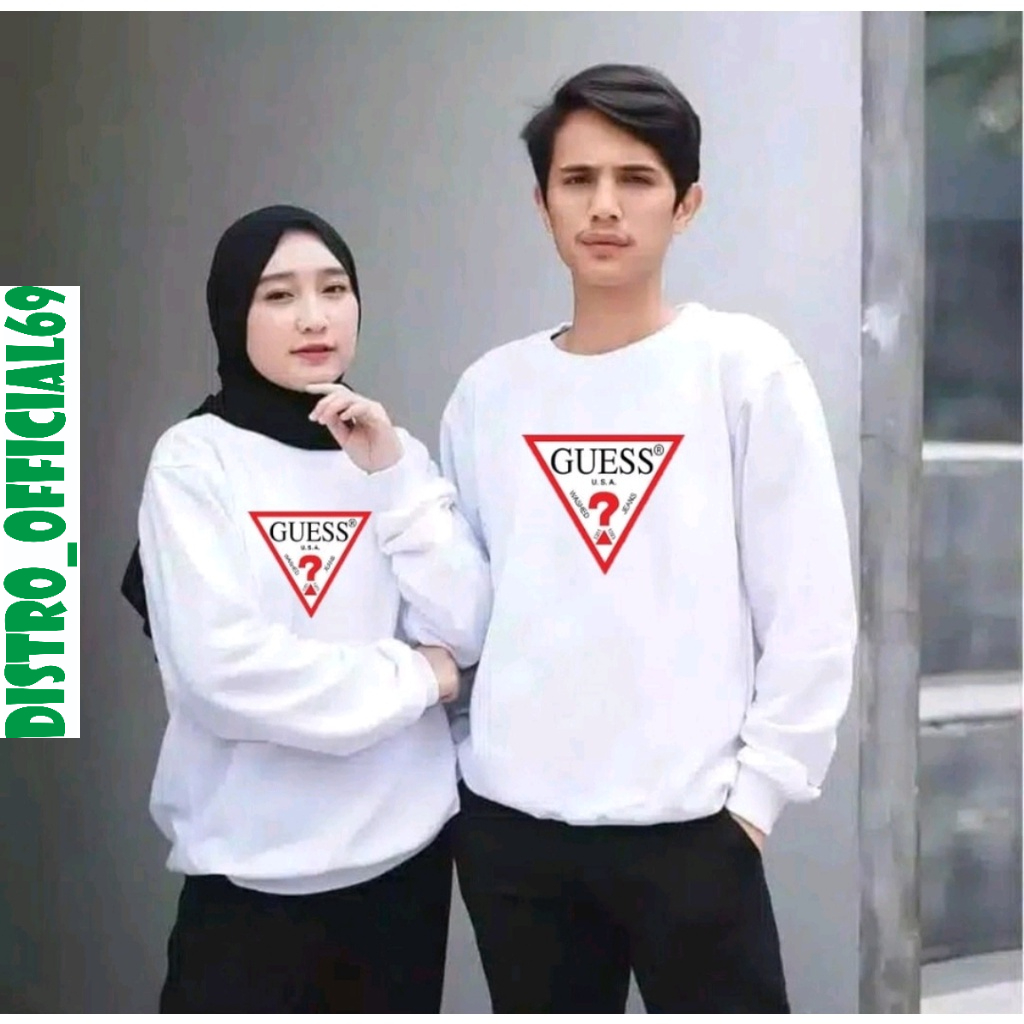 SWEATER UNISEX//ATASAN PREMIUM//PRIA&WANITA//SIZE M-XXL//CREWNECK BASIC//GUESS
