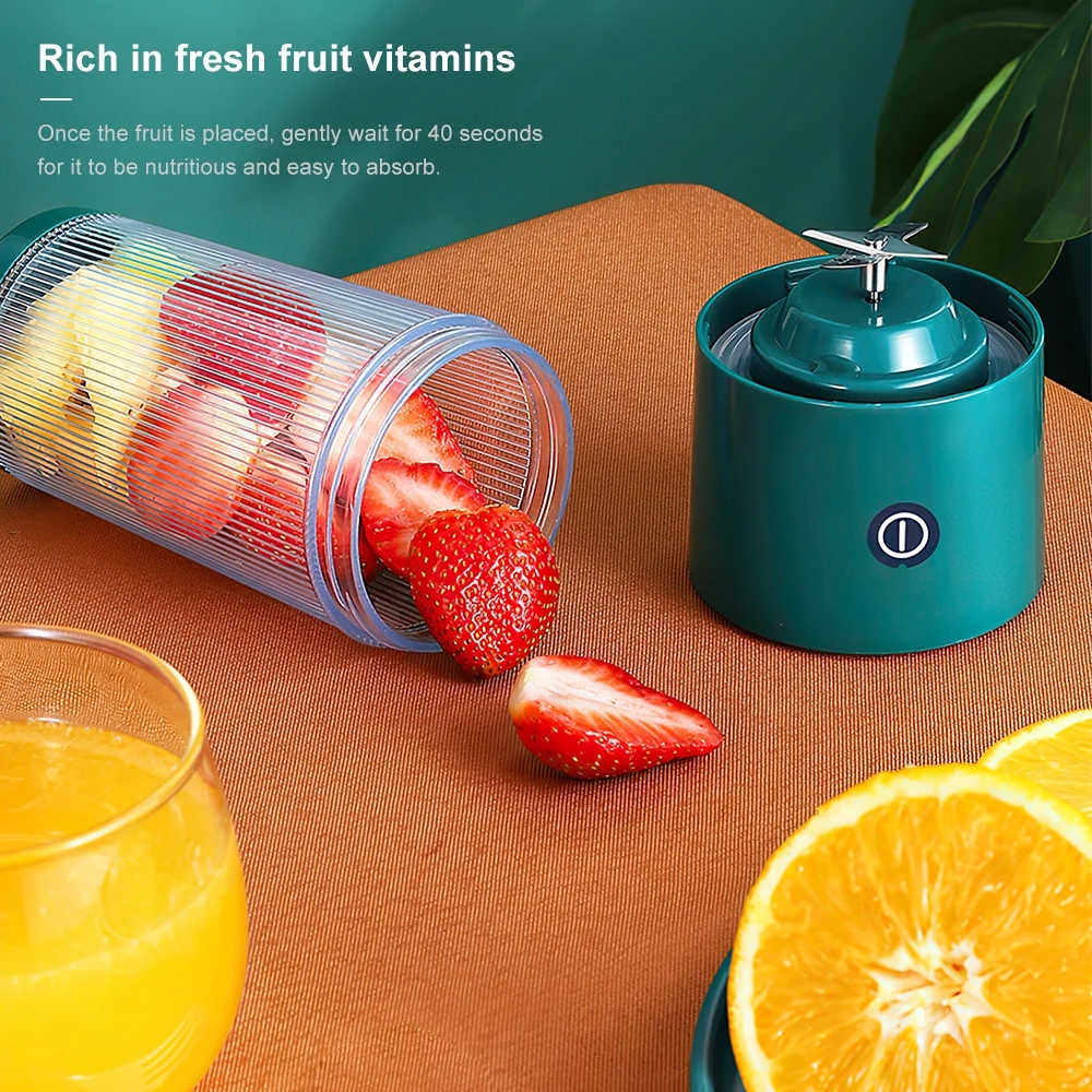 350ml Juicer 4 Blades Portable Macaron Fruit Juicer Mixer Mini Electric Blender