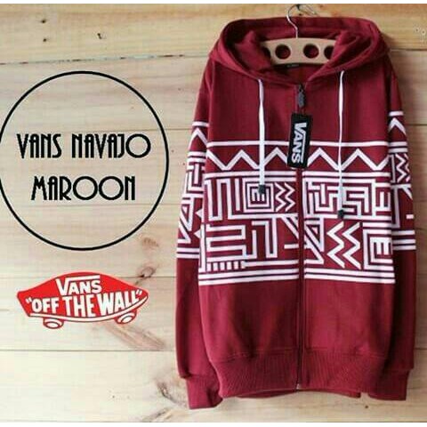 Jaket Sweater Zipper VANS NAVAJO Keren Hitam - Navy- Merah Maroon Z-02 PYP