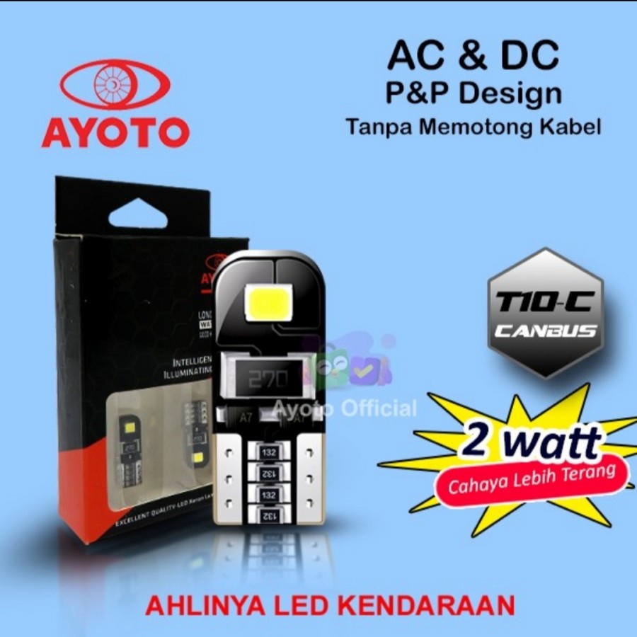 Lampu Sein T10 Ayoto Canbus 2W Lampu Sen Senja Malam Ayoto Motor 2pcs Lebih Terang Dan Premium