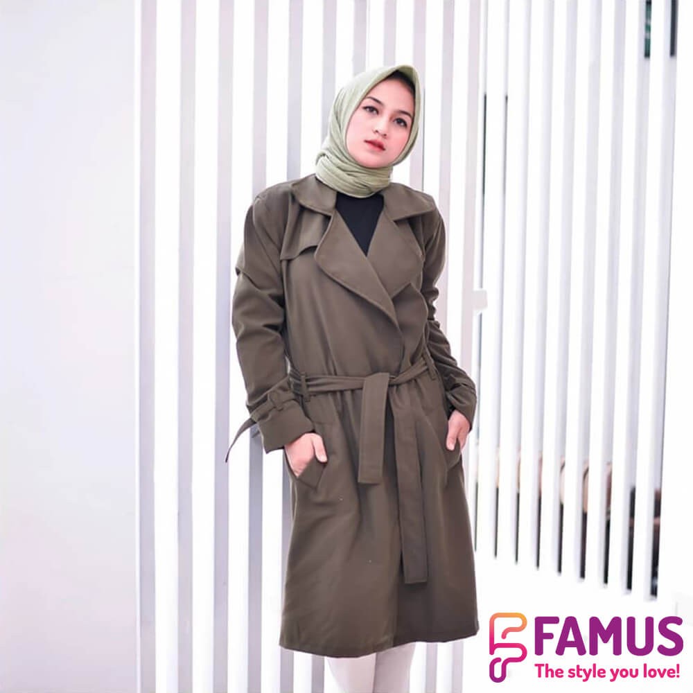 Trendy Blazer Muslimah Hijaber / Long Cardi / Jaket Jas Blazer Wanita - FAM 003