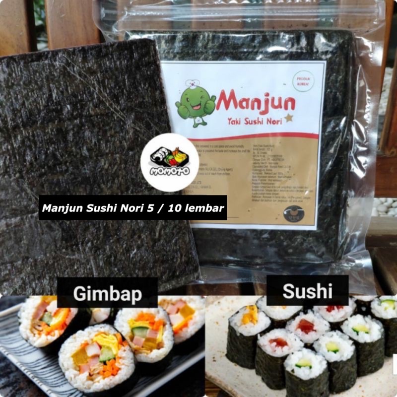 Foto (PROMO) Manjun Nori HALAL Seaweed Rumput Laut Sushi Gimbap Korean Yaki Sushi Nori