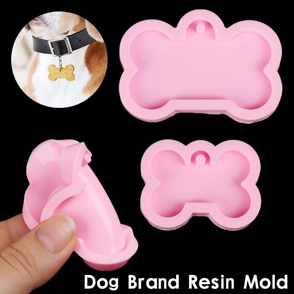 Solighter Cetakan Resin Polymer Clay Epoxy Dog Tag Bentuk Tulang Perhiasan