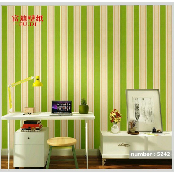 Wallpaper Sticker Uk. 45 CM X 9 METER / Walpaper Garis / Lapis Hijau