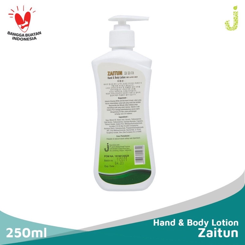 Ready Stok GROSIR AUTUMN BPOM GLOWING WHITE ZAITUN HANDBODY LOTION 250ML PRODUK ORIGINAL