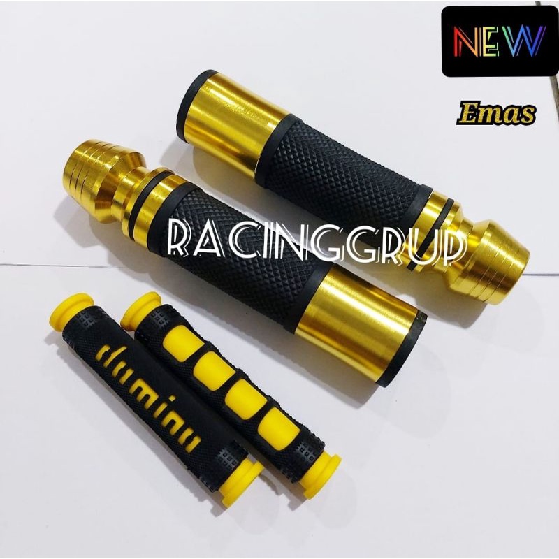 HANDGRIP HANDFAT GRIP RIZOMA VESPA MATIC ( GRIP DAN KARET JARI ) BARANG SESUAI DI FOTO REAL PICK GOLD