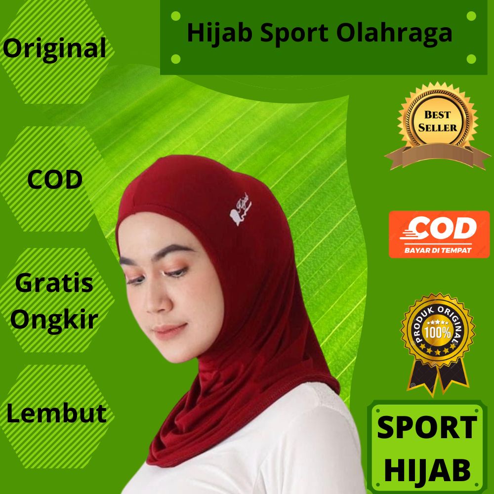 Hijab Jilbab Kerudung Sport Atasan Sports Sporty Olahraga Instant Wanita Muslim Muslimah Kekinian Un