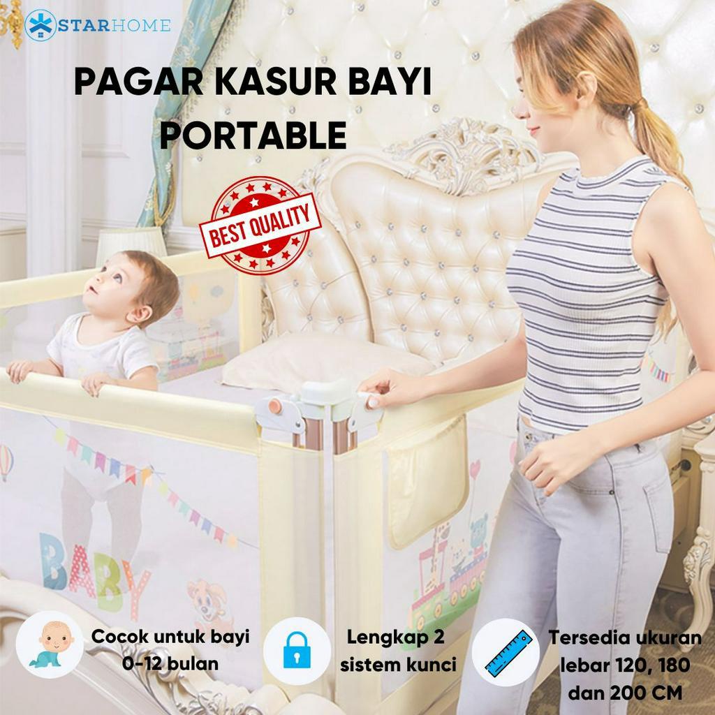 Baby Bedrail Bedguard StarHome Pembatas Pengaman Pagar Kasur Ranjang Anak Bayi Bed Rail Safety Guard