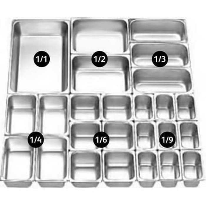 Food pan prasmanan Stainless ukuran 1/2 tinggi 15CM / Wadah Stainless