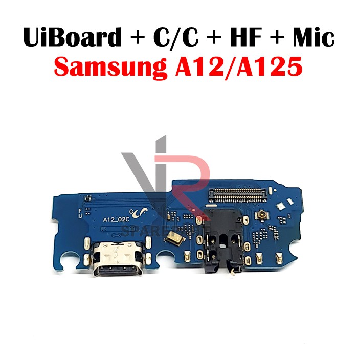 FLEXIBLE PAPAN CAS SAMSUNG A12 / A125 PAPAN CONNECTOR CAS / CHARGER + H/F +MIC