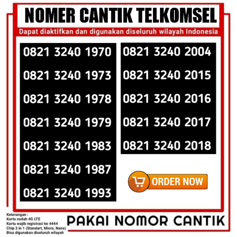 Nomor Cantik Simpati Nomer Cantik Telkomsel Tahun Lahir 1970 1973 1978 1979 1983 1987 1993 2004 2015