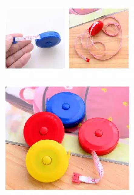 MM-147 Meteran Gulung Mini Polos Warna Warni / Meteran Gulung Praktis Serbaguna