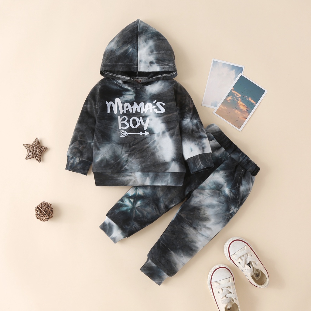 MB01 NEW Setelan hoodie anak lengan panjang motif tie dye