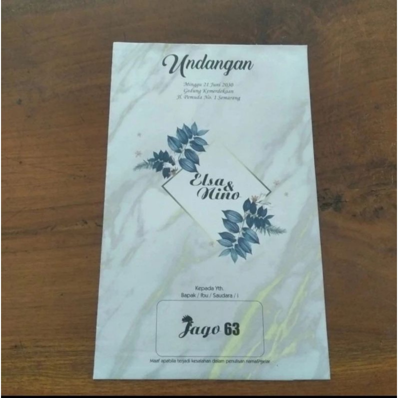 blangko kartu undangan pernikahan Jago 63