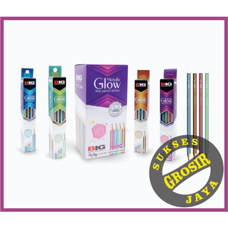 

1 Pak Pensil BIG 966-2B Metalic Glow, Pensil 2B, Pensil BIG, Pensil BIG 2B, Pencil, FREE BUBBLE WRAP