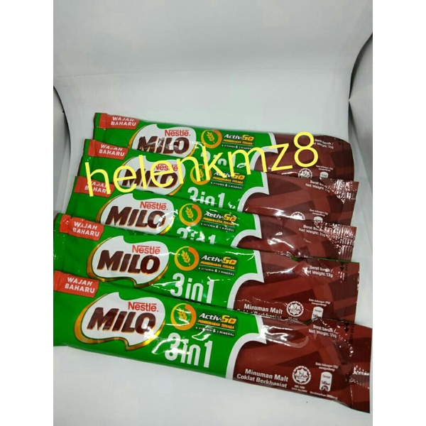 

Milo stik malaysia 3in1 ecer 33gr