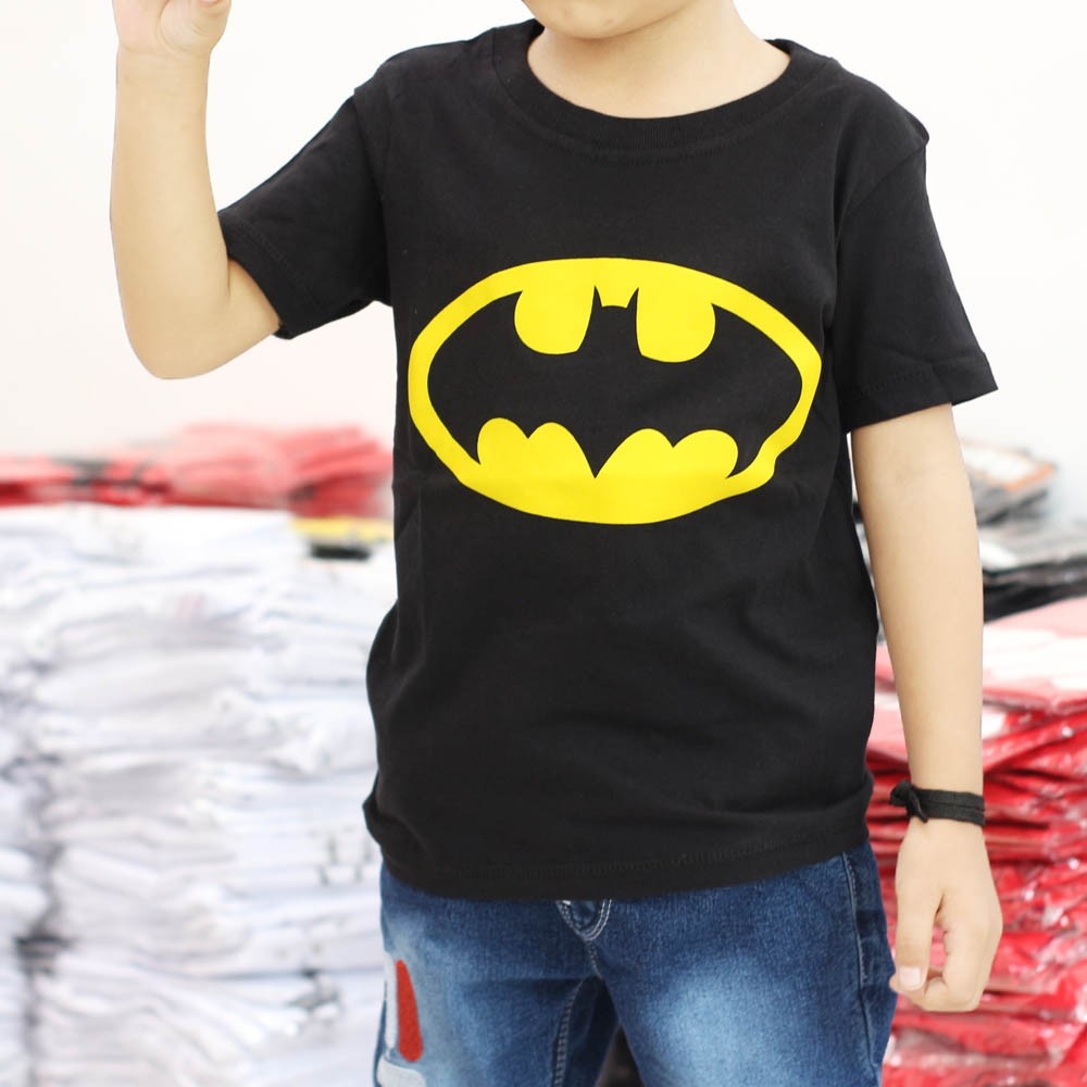 Baju Kaos Batman Superhero Hitam Baju Anak Gambar Batman Termurah