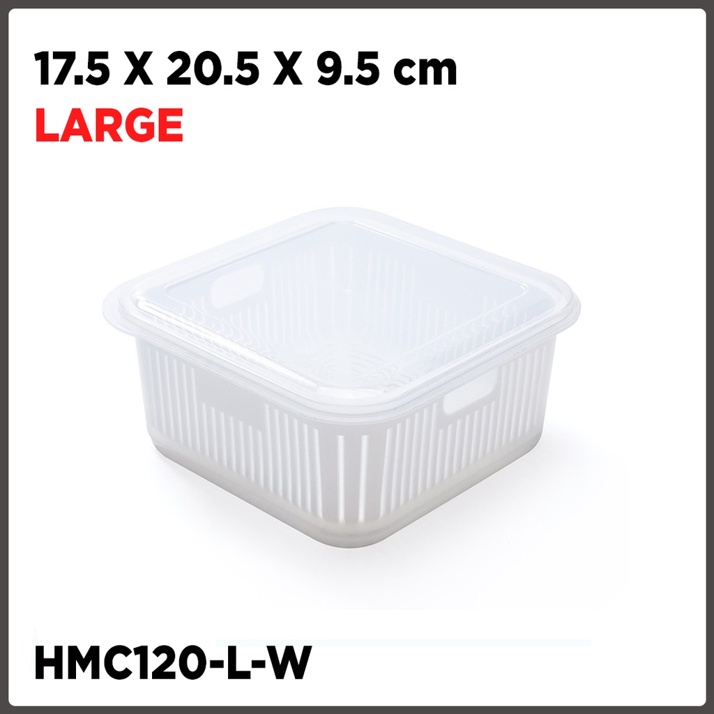 KOTAK MAKANAN KERANJANG PENGERINGAN 2 LAPIS MULTIFUNGSI PERSEGI KOTAK FOOD STORAGE DAPUR KOTAK PENYIMPANAN DENGAN TUTUP