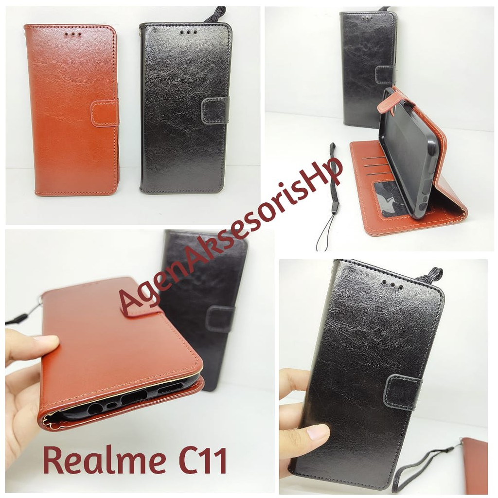 FlipWallet BlueMoon Realme C11 6.5 inch Flip Cover Leather Sarung HP Kulit