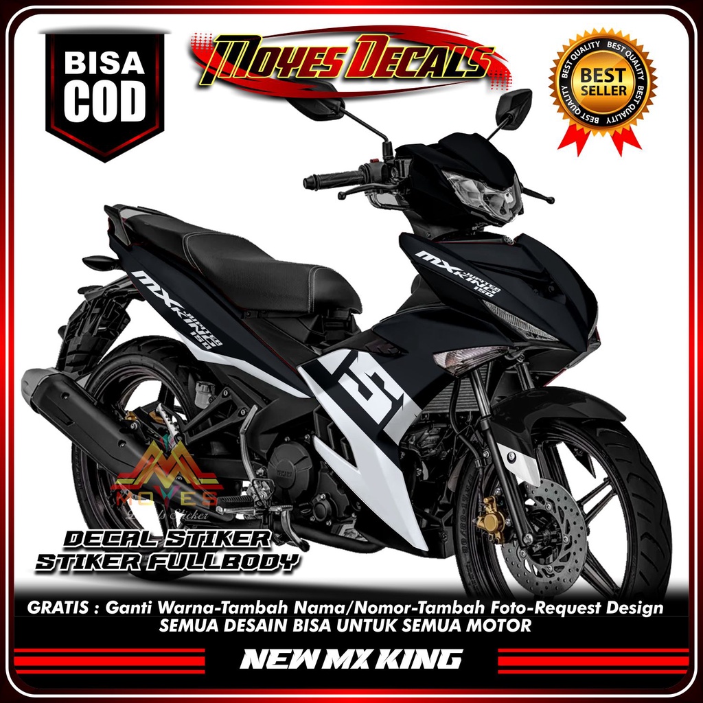 Promo Decal New Jupiter Mx King 150 Full Body Variasi Warna Hitam Stiker Decal Mx King 150