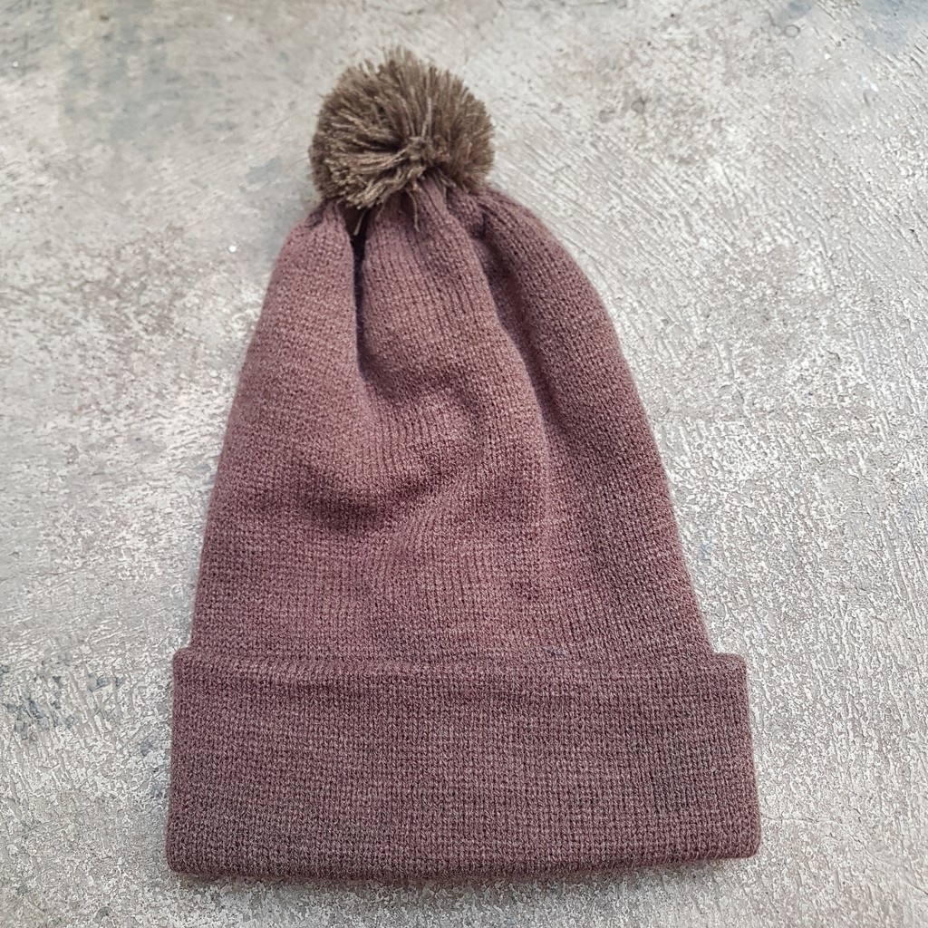 Kupluk beanie Rajut Tebal Polos allsize Dewasa LIPAT-JAMBUL