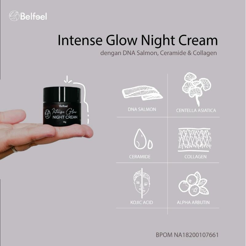 

[DIST SOLO/FREE GIFT] INTENSE GLOW NIGHT CREAM BELFEEL