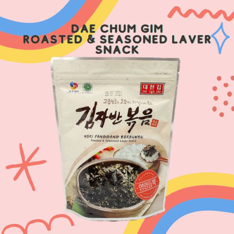 

DAE CHUN GIM ROASTED & SEASONED LAVER SNACK / NORI PANGGANG BERBUMBU 50 GR