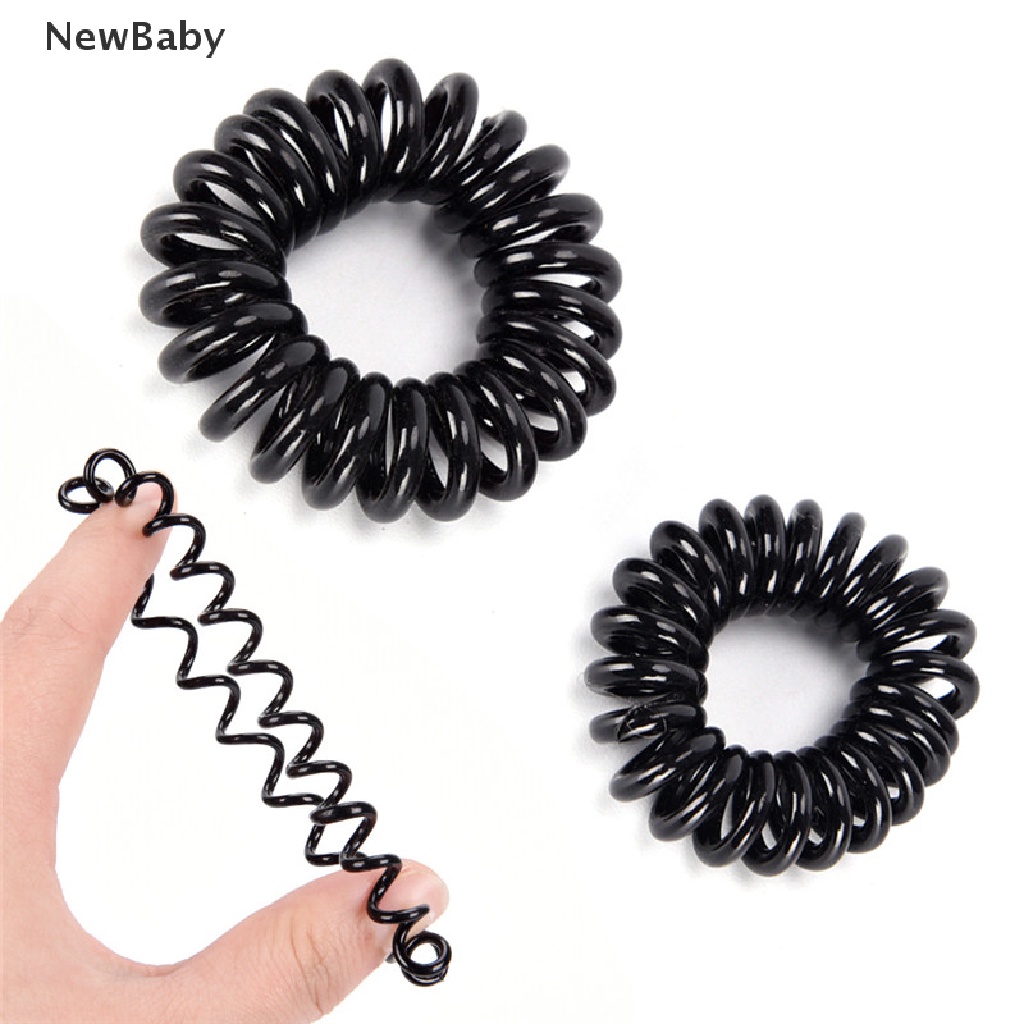 10pcs Ikat Rambut Elastis Model Kabel Telepon Untuk Bayi Perempuan