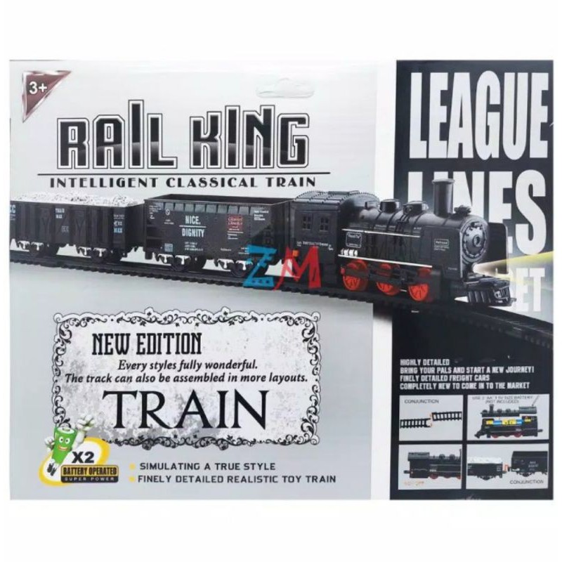 Mainan anak kereta api rail king 13 pcs