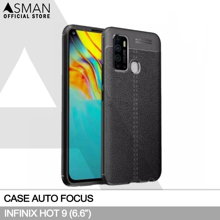 Auto Focus Infinix Hot 9 (6.6&quot;) | Soft Case Leather Premium - Hitam