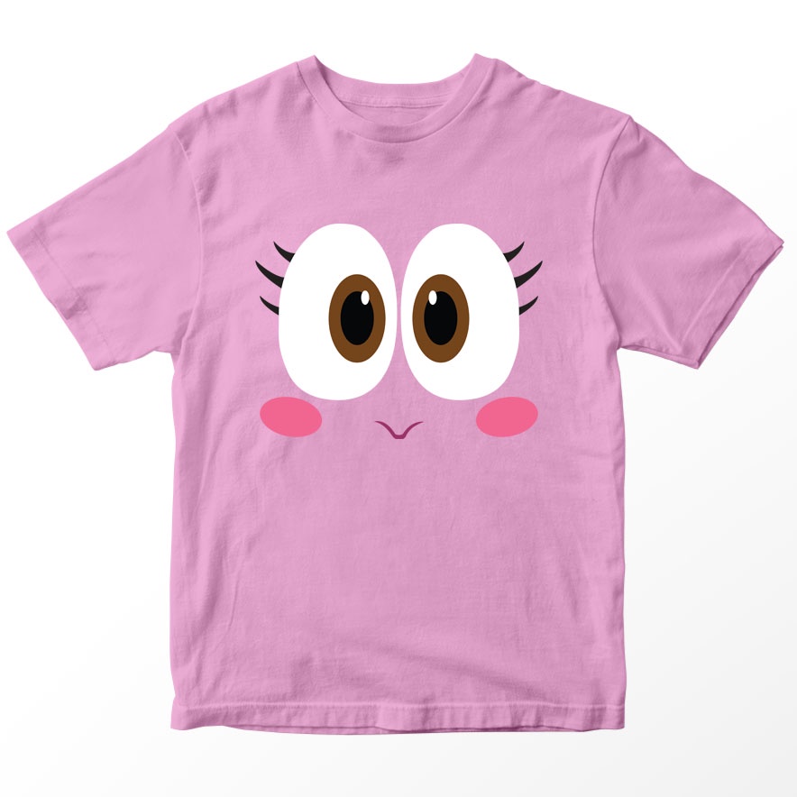 Kaos Kartun Larva Pink Anak, Warna Merah Muda Umur 1-10 Tahun