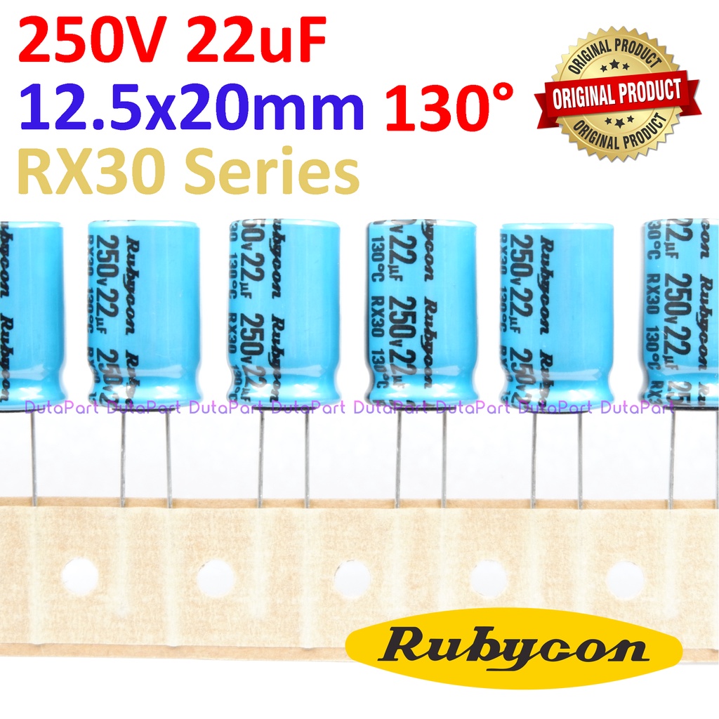 250V 22uF ORIGINAL RUBYCON RX30 JAPAN Kapasitor Capasitor Elko Elco