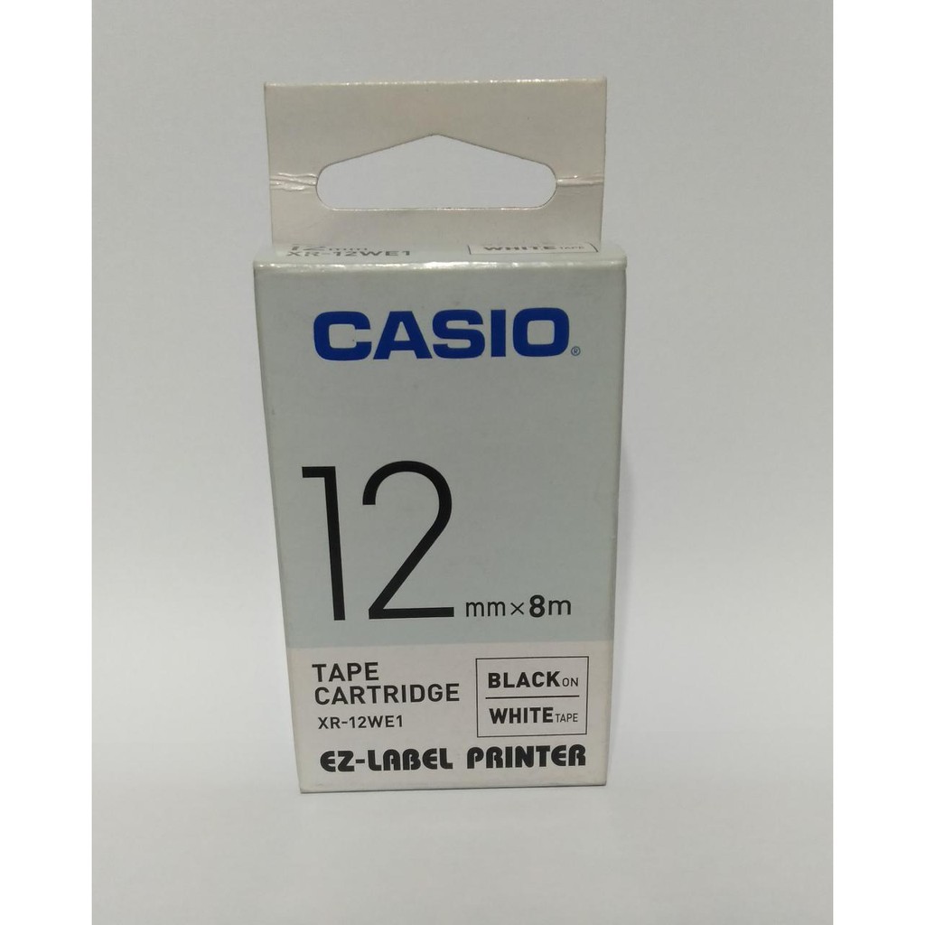 EZ-Label Casio 12mm Black Ink White XR-12WE1