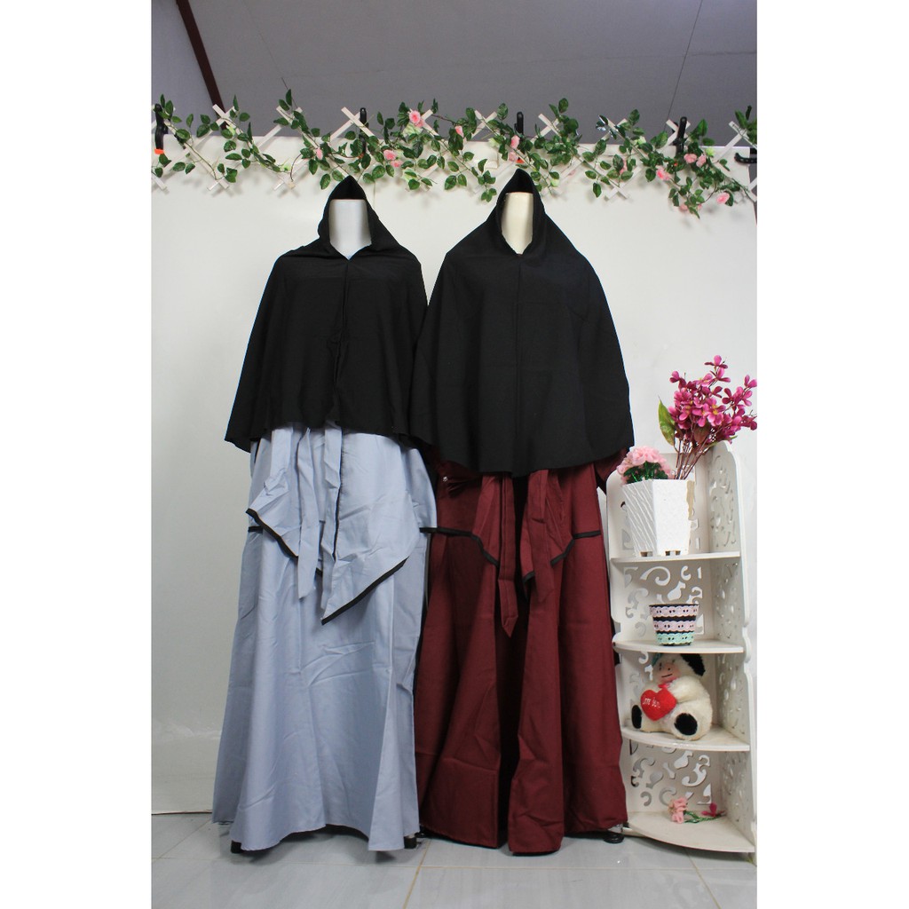 Gamis Toyobo fodu set Khimar syari ANESHA Busana Muslim Wanita baju remaja bahan katun