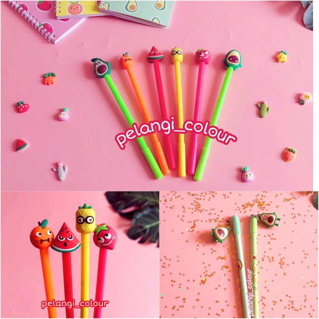 

Pulpen Gel Buah Alpukat/Pulpen Alpukat Strawbery Nanas