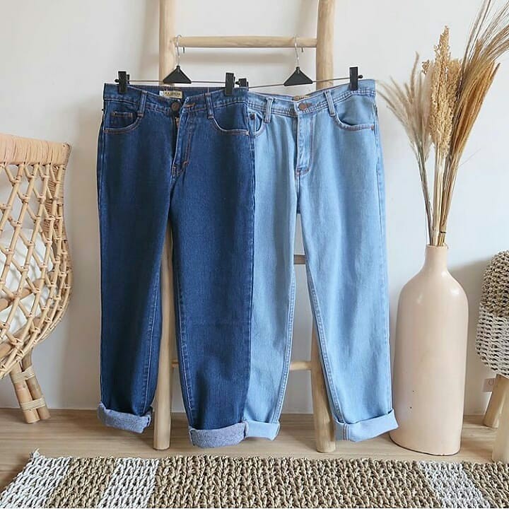 CELANA BOY FRIEND WANITA / BAGGY JEANS WASHED